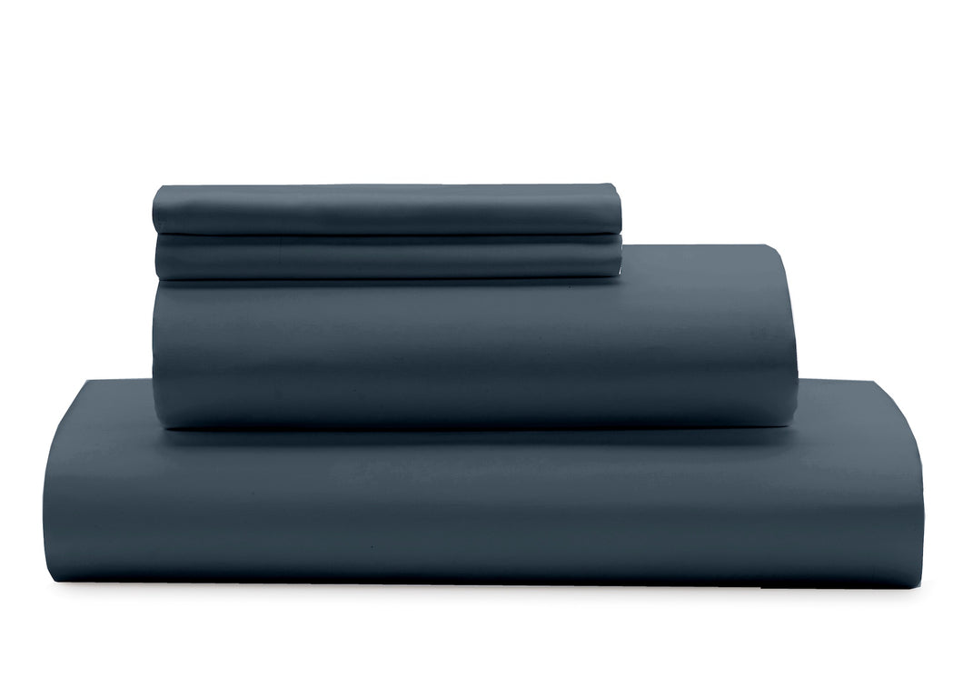 Parure Anglo Plus france 100% coton longues fibres avec satin de coton 500 fils couleur navy bleu