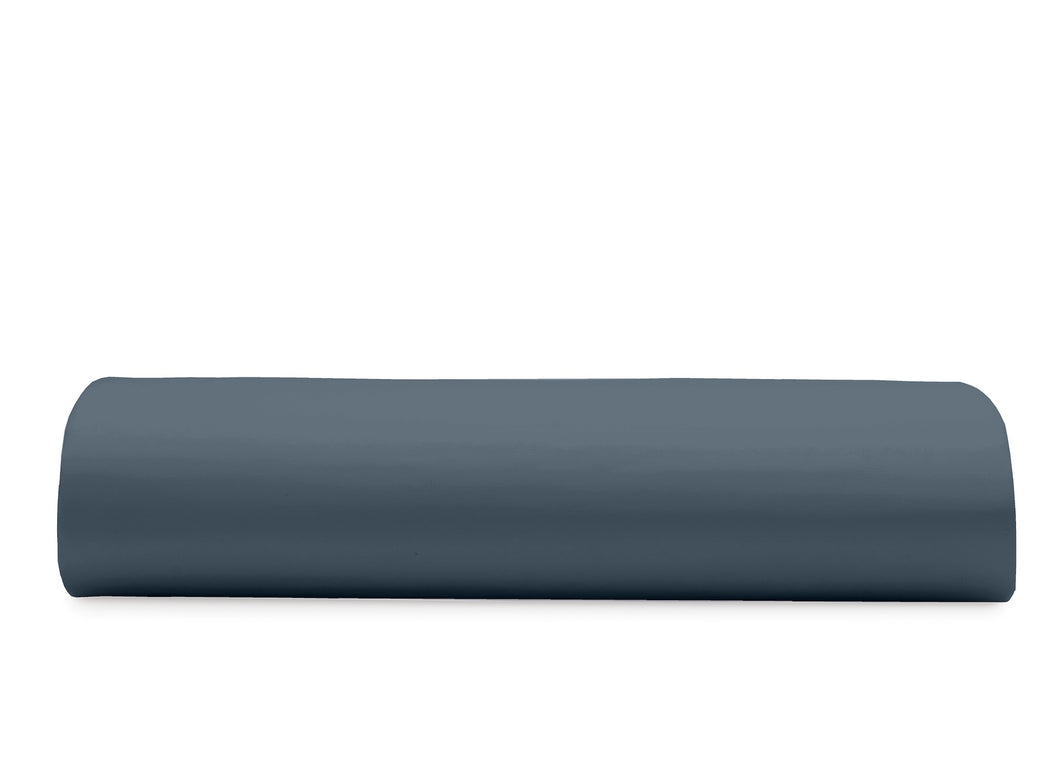 Drap Plat france 100% coton longues fibres avec satin de coton 500 fils couleur navy bleu 